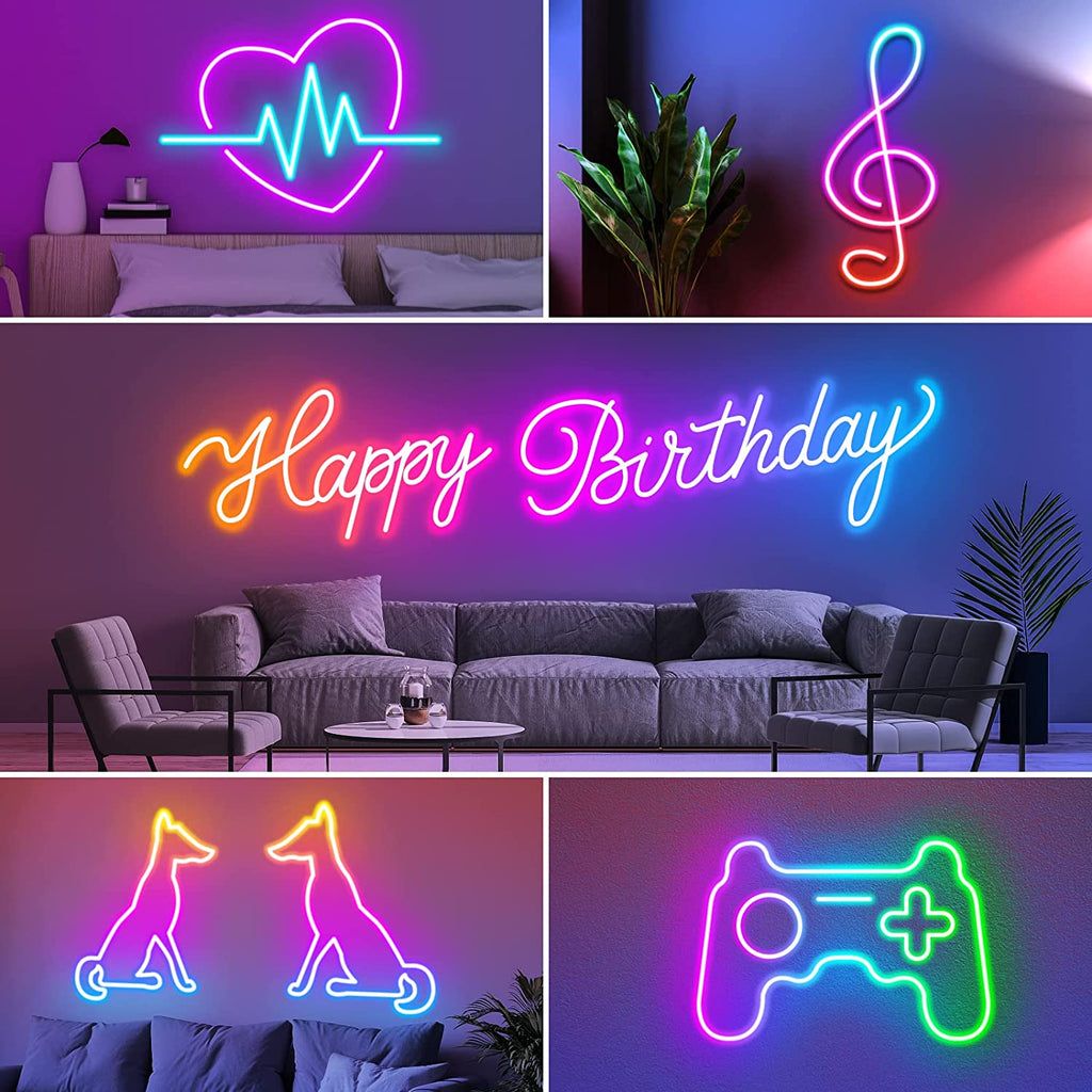 20Ft Neon Rope Lights,Flexible Led Rope Lights Control with App/Remote,Multiple Modes Rope Lights,Ip65 Outdoor RGB Led Neon Lights,Music Sync Gaming Led Neons Light Strip for Bedroom Decor