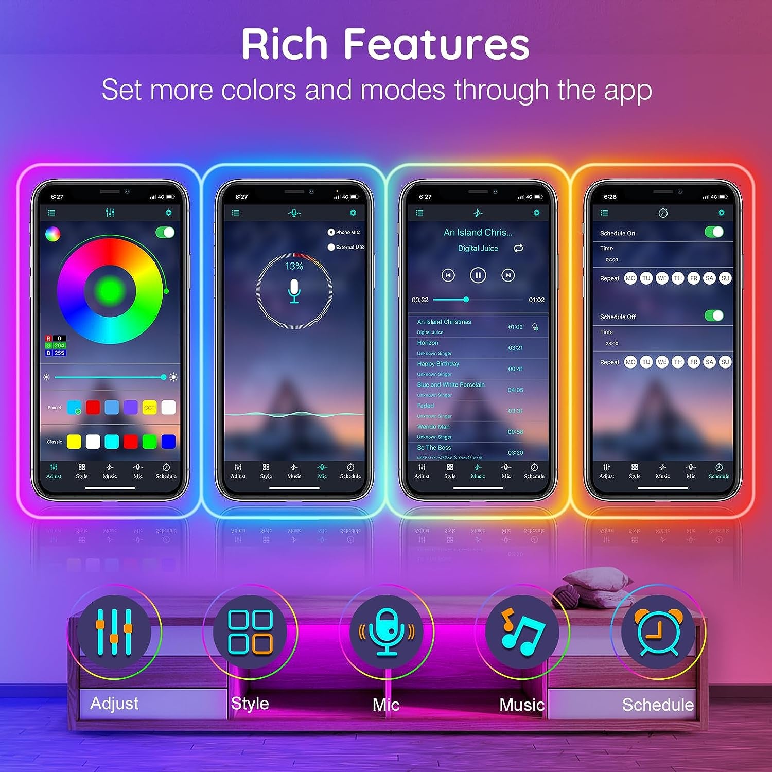 20Ft Neon Rope Lights,Flexible Led Rope Lights Control with App/Remote,Multiple Modes Rope Lights,Ip65 Outdoor RGB Led Neon Lights,Music Sync Gaming Led Neons Light Strip for Bedroom Decor