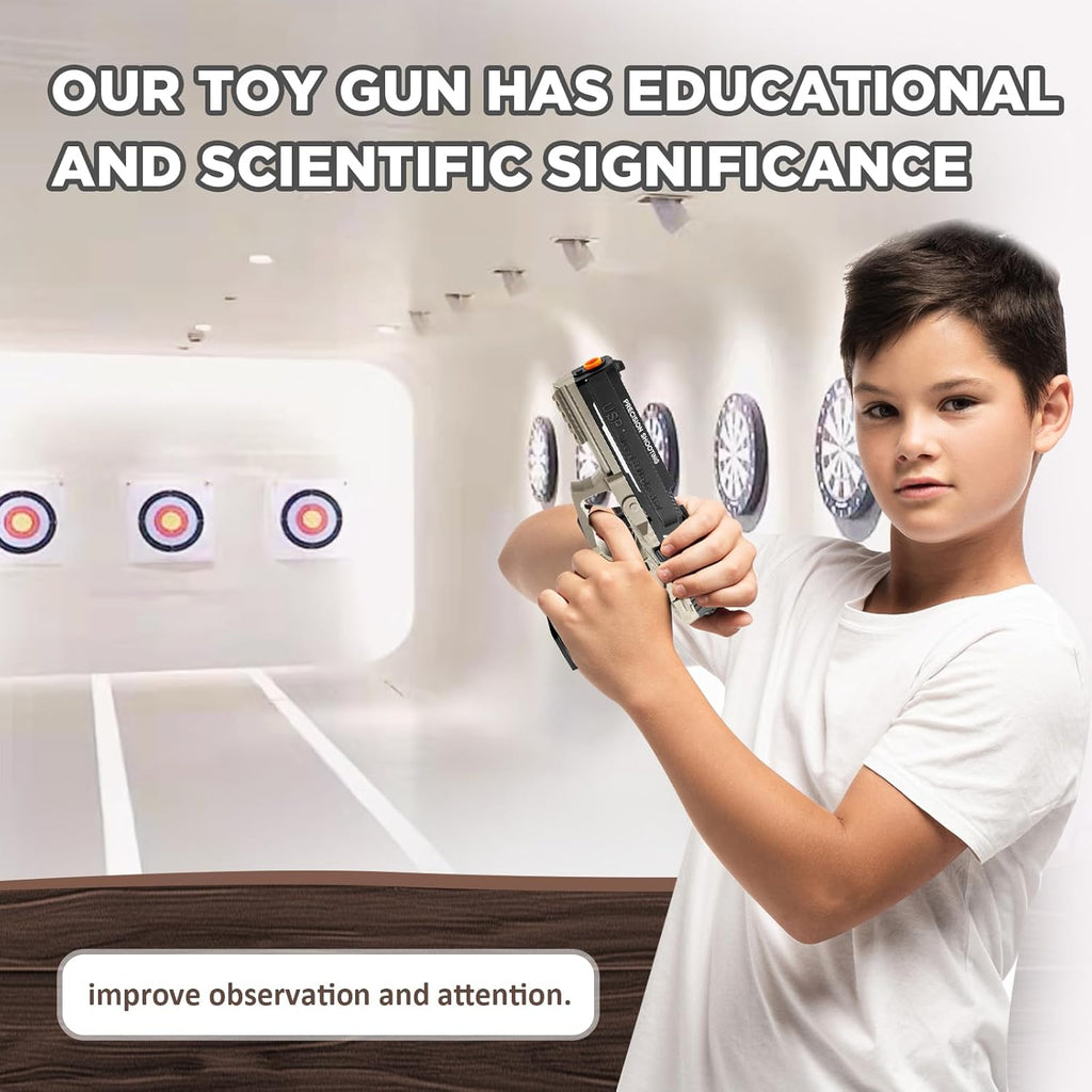 12-Shell Ejecting Fidget Toy Gun Blaster with 60 Safe Foam Bullets - Realistic Shooting Game & Educational Model for Kids, Ideal Gift for Boys and Girls
