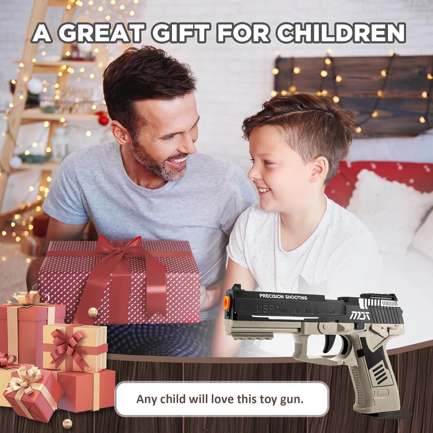 12-Shell Ejecting Fidget Toy Gun Blaster with 60 Safe Foam Bullets - Realistic Shooting Game & Educational Model for Kids, Ideal Gift for Boys and Girls